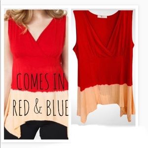 NWOT Allum Red and orange Ombre Tunic Top size L